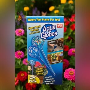 Hand Blown Glass Watering Globes - Blue and Multicolor